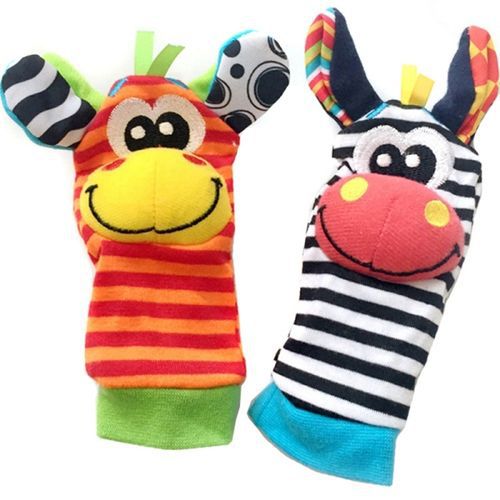 Baby cartoon animal wrist bell shaking socks, new children's wrist strap socks cover