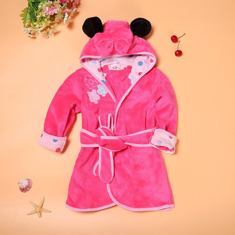 Boys And Girls Bathrobe Children's Cartoon Bathrobe Multi-Color Home Robe