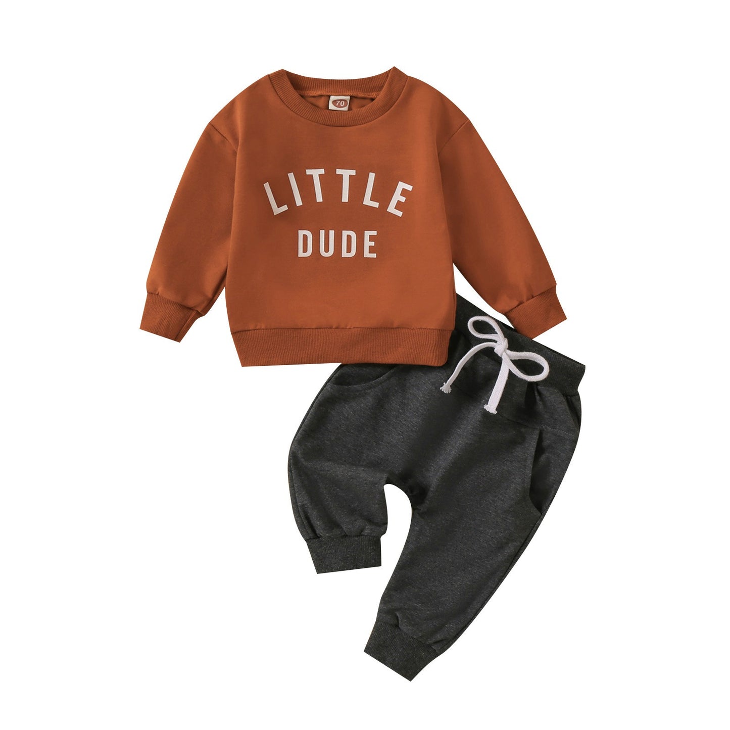 Autumn New Boys' Letter Printed Long Sleeve Ha Yi Sports Minimalist Long Pants Two Piece Set