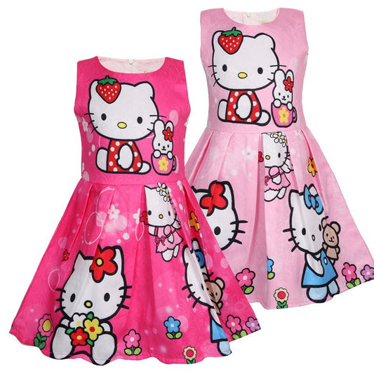 New Skirt Girl Performance Skirt Girl Cat Dress Girl Cartoon Skirt