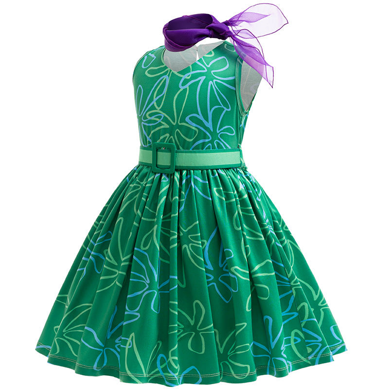 New children's clothing, Brain Agent Team 2, same style dress, stage performance dress, girls' sleeveless skirt