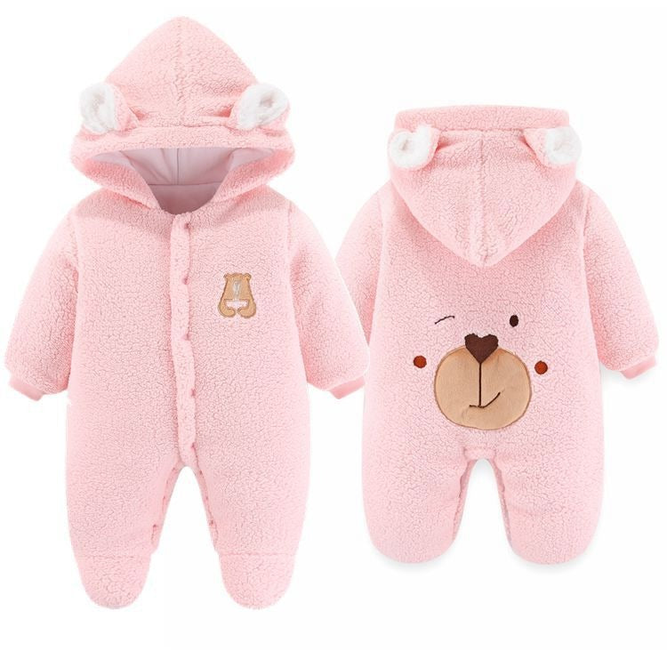 Newborn Baby Clothes Onesie Autumn And Winter Suit Netflix Thickened Warm Baby Out Holding Clothes Winter