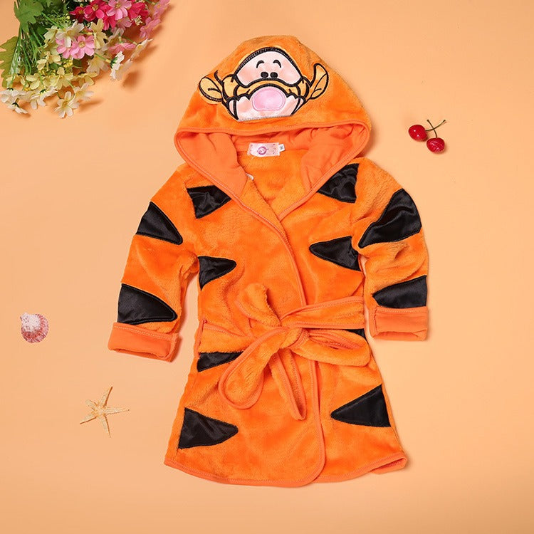 Boys And Girls Bathrobe Children's Cartoon Bathrobe Multi-Color Home Robe