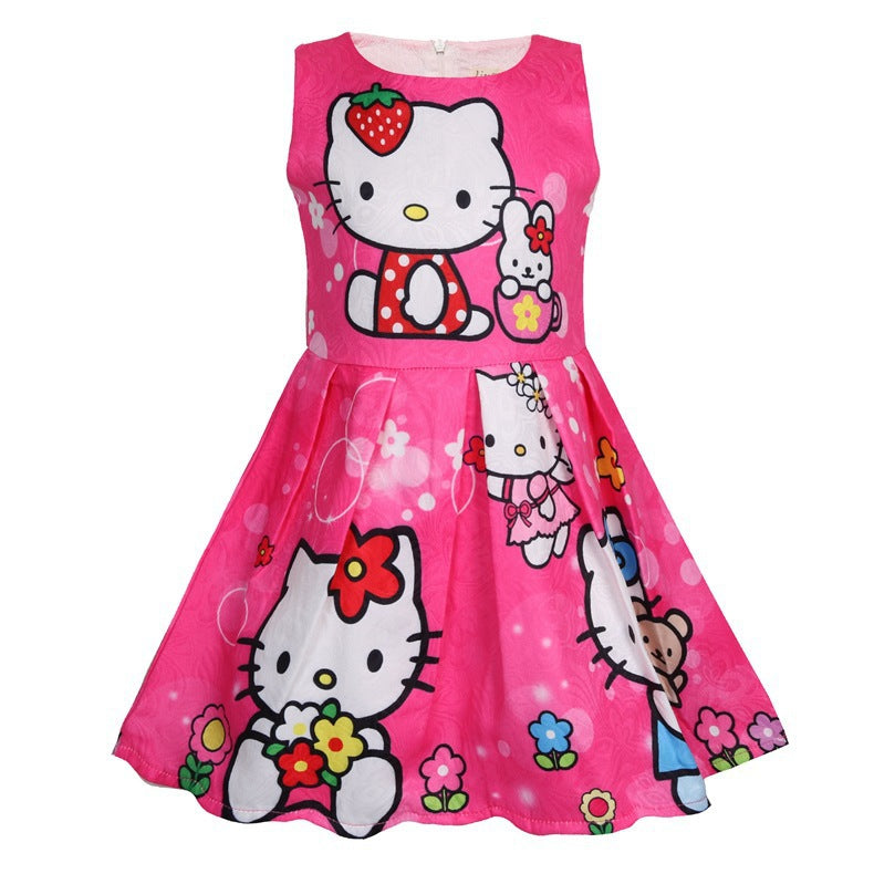 New Skirt Girl Performance Skirt Girl Cat Dress Girl Cartoon Skirt