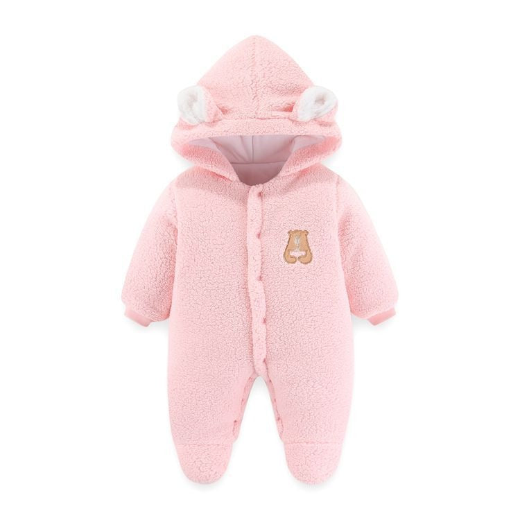 Newborn Baby Clothes Onesie Autumn And Winter Suit Netflix Thickened Warm Baby Out Holding Clothes Winter