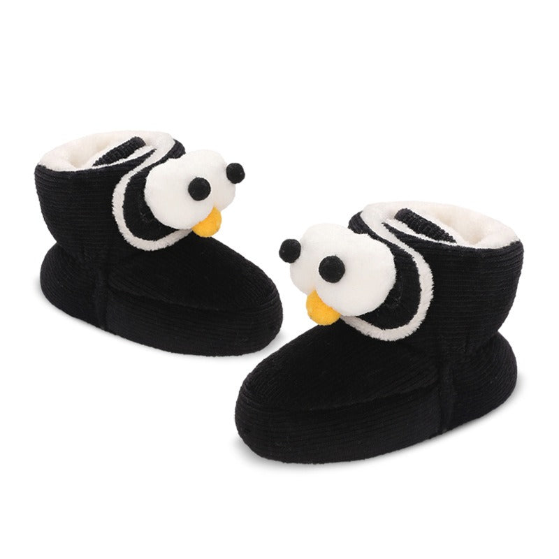 Baby cotton shoes winter high tube 0-1 year old children's cartoon cute walking shoes soft soled baby boots baby shoes plush