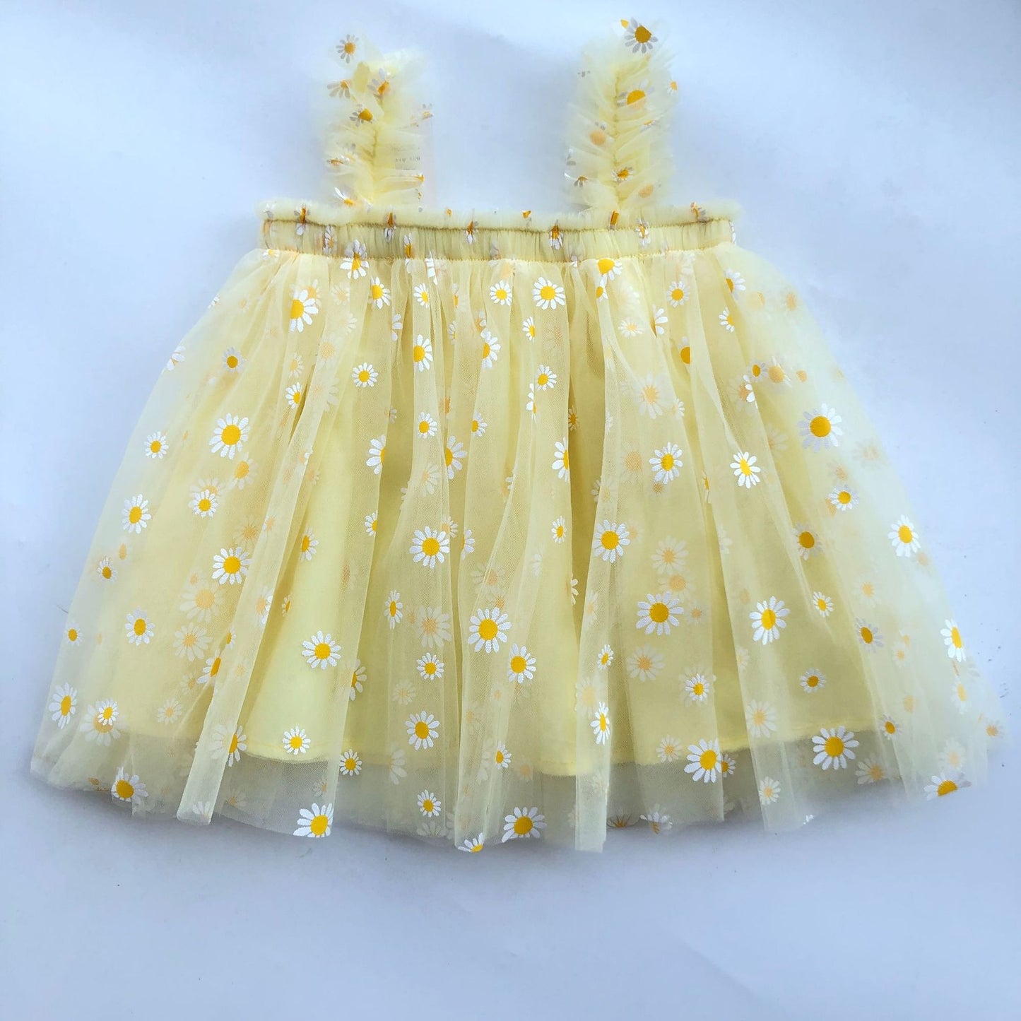 New embroidered mesh suspender dress for girls strapless fluffy princess dress