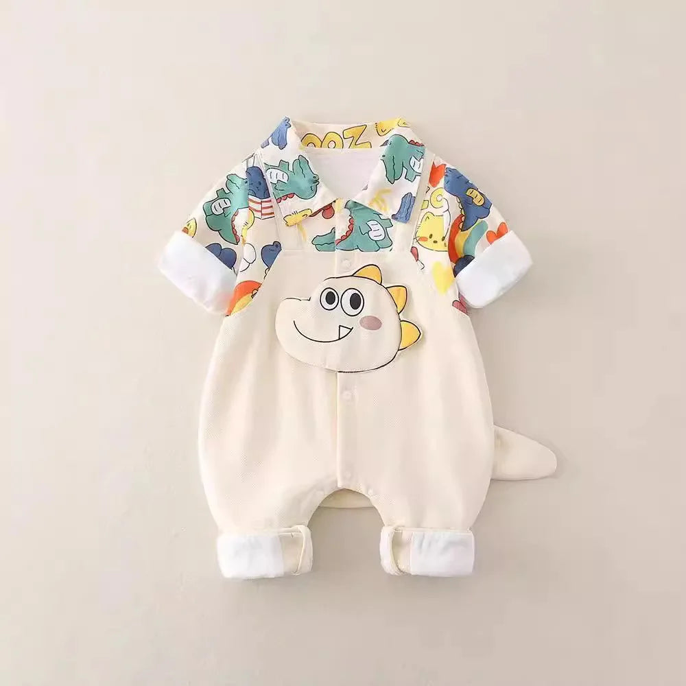 Newborn Jumpsuit  Baby Boys Girls Rompers 0-18 Months Toddler Clothing Infant Long Sleeve Doodle Kids Cotton Onesies