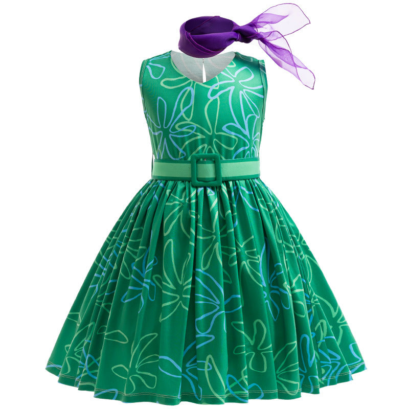 New children's clothing, Brain Agent Team 2, same style dress, stage performance dress, girls' sleeveless skirt