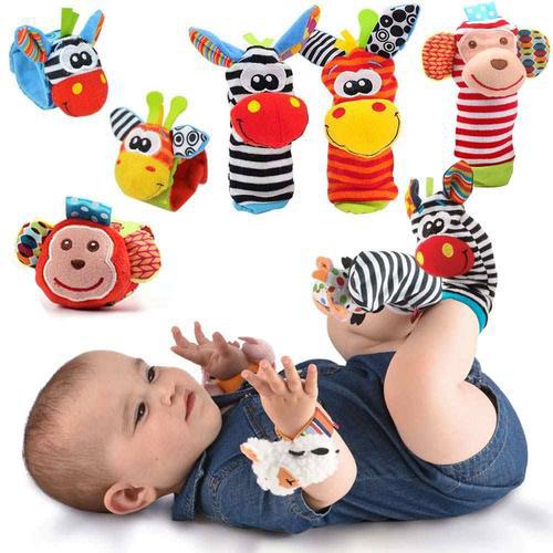 Baby cartoon animal wrist bell shaking socks, new children's wrist strap socks cover