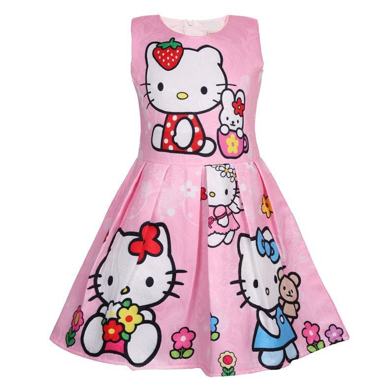 New Skirt Girl Performance Skirt Girl Cat Dress Girl Cartoon Skirt