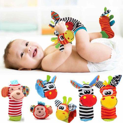 Baby cartoon animal wrist bell shaking socks, new children's wrist strap socks cover