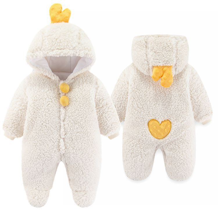 Newborn Baby Clothes Onesie Autumn And Winter Suit Netflix Thickened Warm Baby Out Holding Clothes Winter