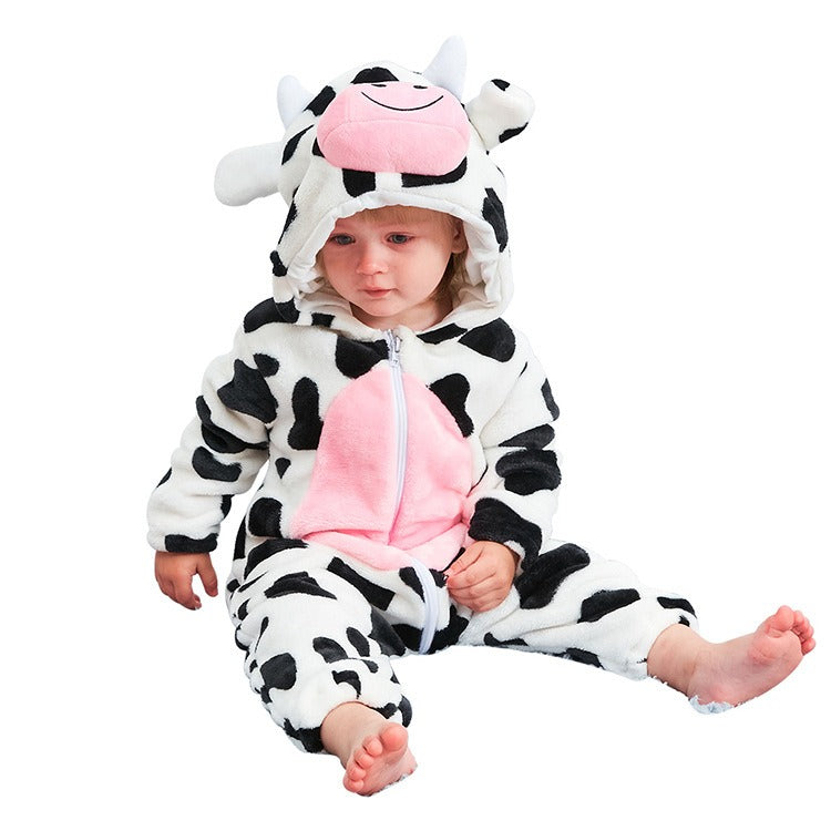 Baby jumpsuit, cow animal shaped pajamas