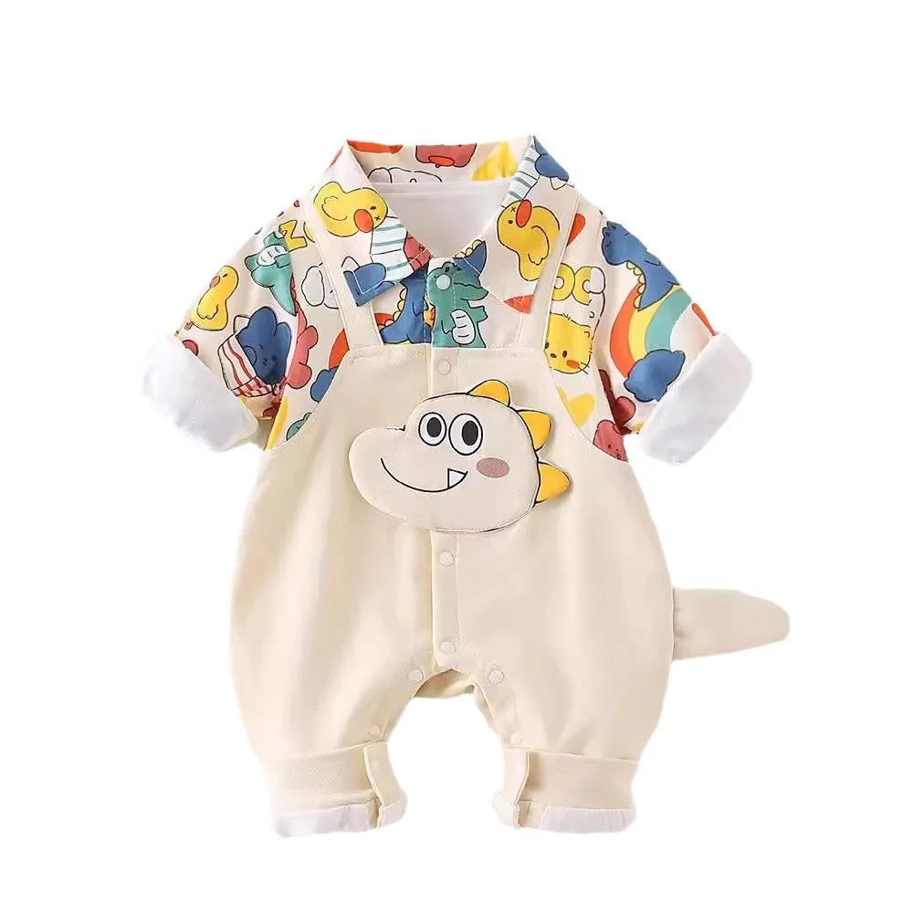 Newborn Jumpsuit  Baby Boys Girls Rompers 0-18 Months Toddler Clothing Infant Long Sleeve Doodle Kids Cotton Onesies