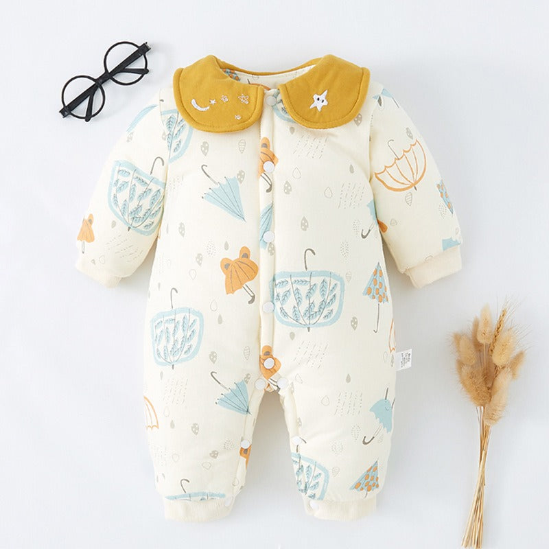 Baby Warm Onesie Cotton Thickened Cotton Winter Baby Harness Crawling Clothes Spring And Autumn Newborn Sleeping Bag Outside