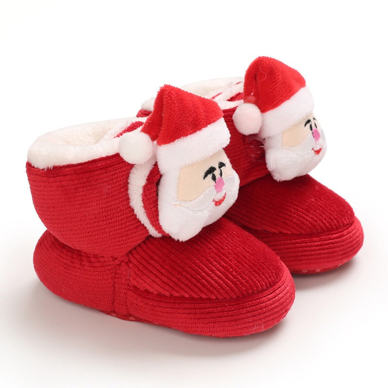 Baby cotton shoes winter high tube 0-1 year old children's cartoon cute walking shoes soft soled baby boots baby shoes plush