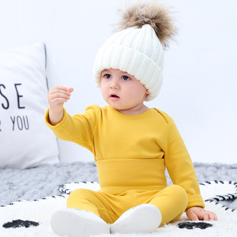 Baby Warm Underwear Set Baby Cotton Autumn Clothes Autumn Trousers Winter Clothes Autumn Winter Bottoming Clothes